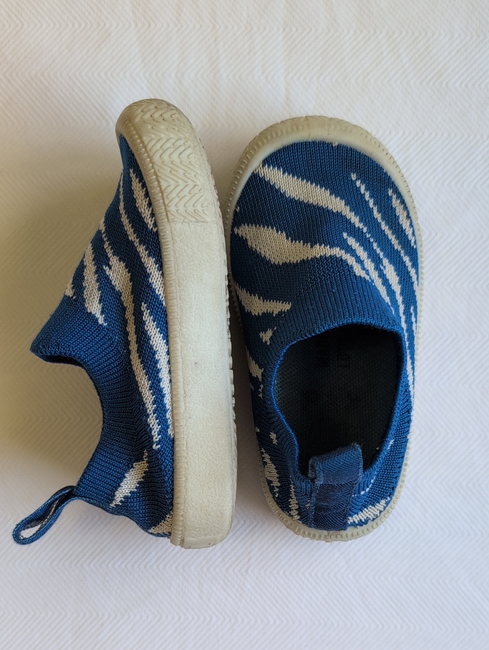 jan & jul graphic xplorer knit slip-on sneakers shoes waves blue toddler size 5